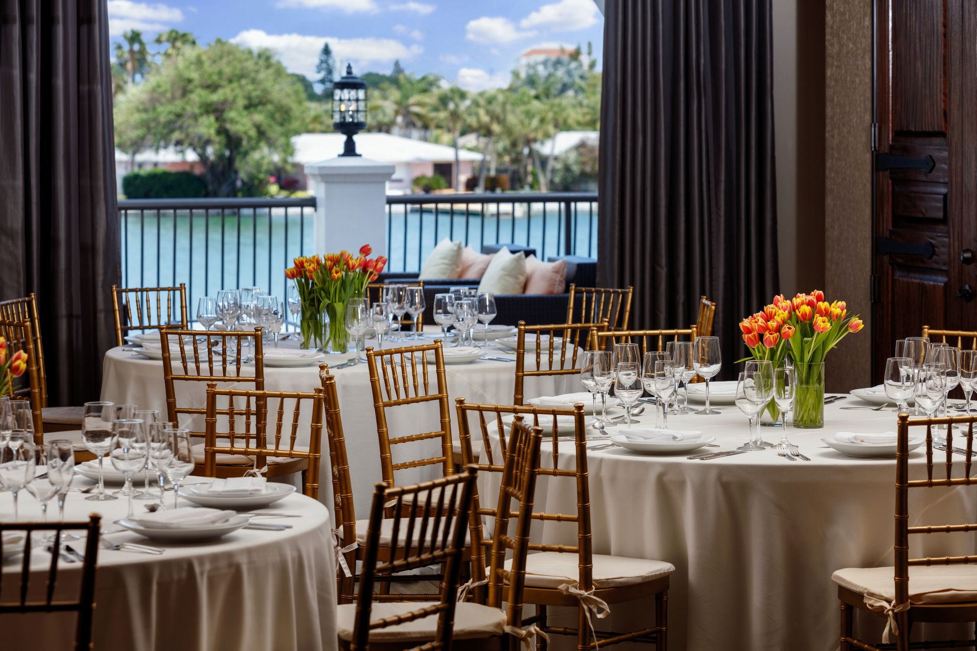 Castile Restaurant seating that is ready for a wedding reception