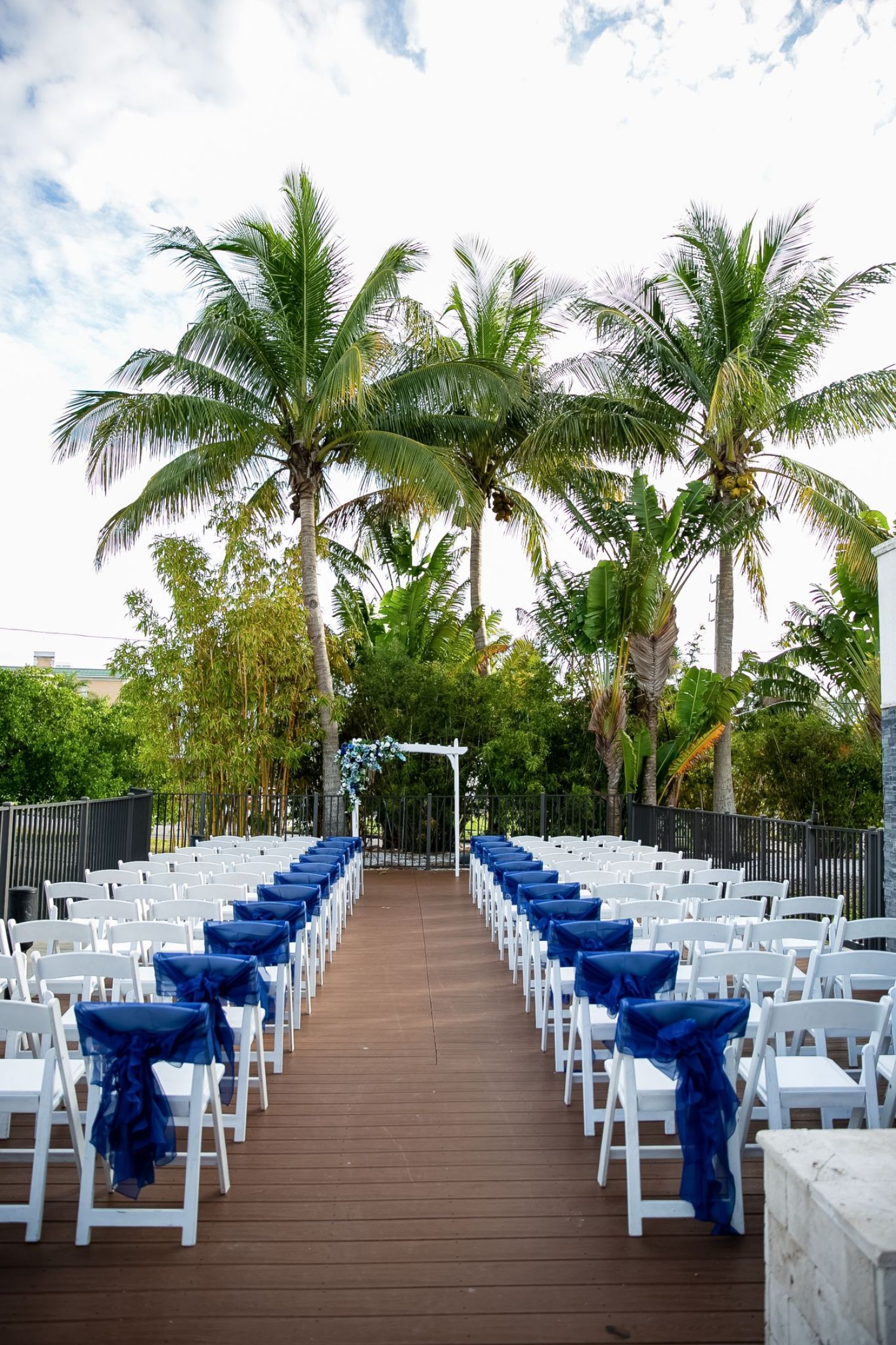 outdoor wedding venue at The Hotel Zamora with seating